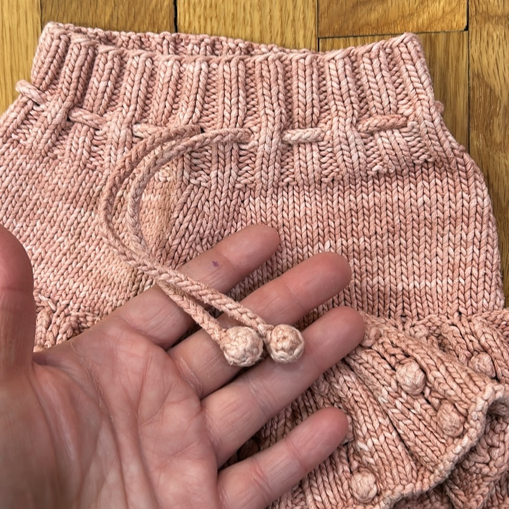 Misha & Puff skirt bloomers eyelet popcorn sweater skirt tie waist 18-24 months - Picture 14 of 15
